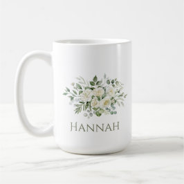 Vit blomster anpassad brudtärna förmånskopp kaffemugg