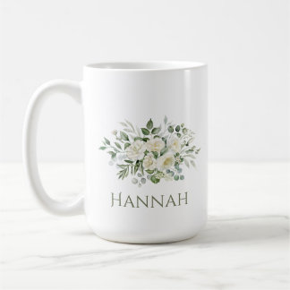 Vit blomster anpassad brudtärna förmånskopp kaffemugg