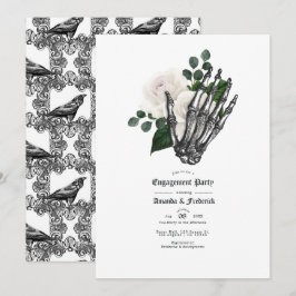 Vit blomster gotisk bröllop engagemang fest inbjudningar