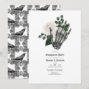 Vit blomster gotisk bröllop engagemang fest inbjudningar