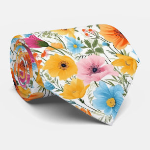 Vit blomsterbröllop slips