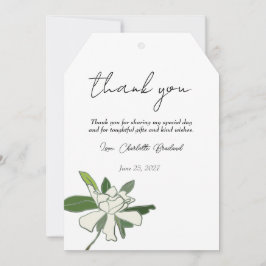 Vit blomsterdoftande Gardenia Enkel Bröllopsdusch  Tack Kort