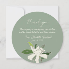 Vit blomsterdoftande Gardenia Enkel Bröllopsdusch Tack Kort