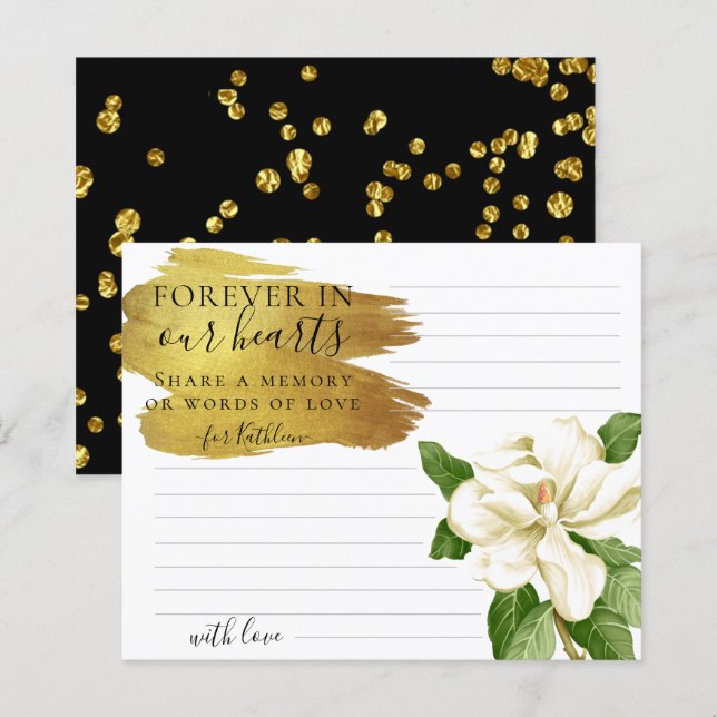 Vit blomsterElegant  ett minneskort (Fram/baksida)
