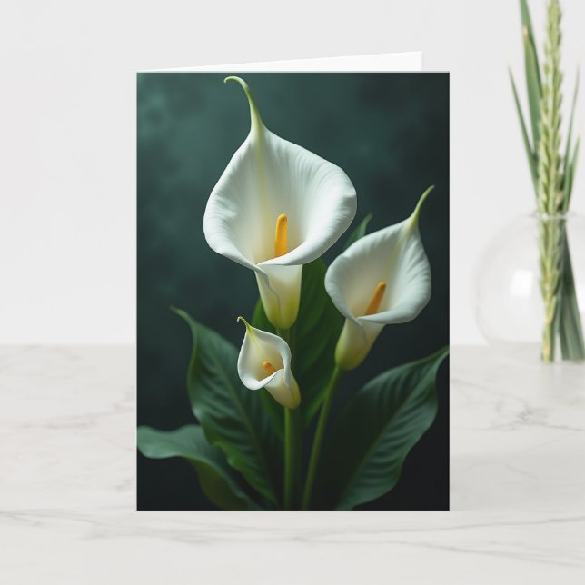 Vit blomsterfödelsedagskort kort (Framsida)