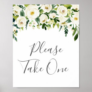 Vit blomstergrej, Poster ett tecken