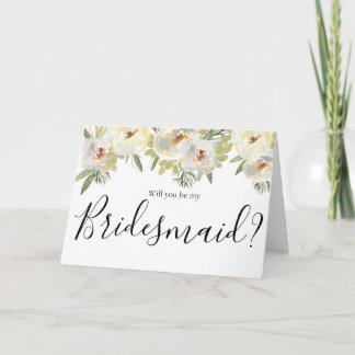 Vit blomstergrönska bröllop brudtärna kort