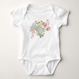 Vit blomsterklänning för babyflicka t shirt