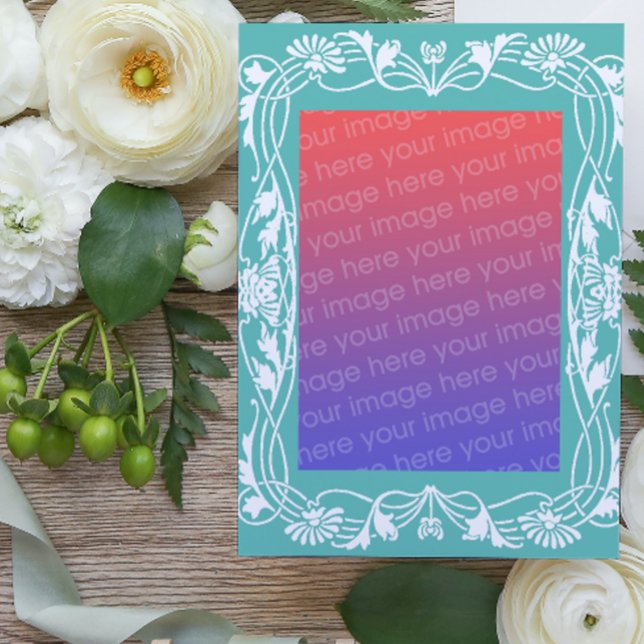 Vit blomsterkonst i jugendstil till mors dag kort (Skapare uppladdad)