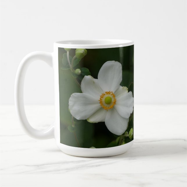 Vit blomstermugg kaffemugg (Vänster)
