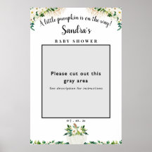 Vit blomsterpumpa Baby Shower Fotoram Propp