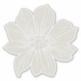 Vit blomsterstämpel klistermärken