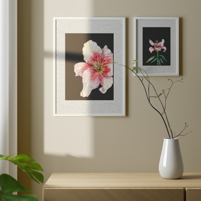 Vit blomstrande modern konst poster (Skapare uppladdad)