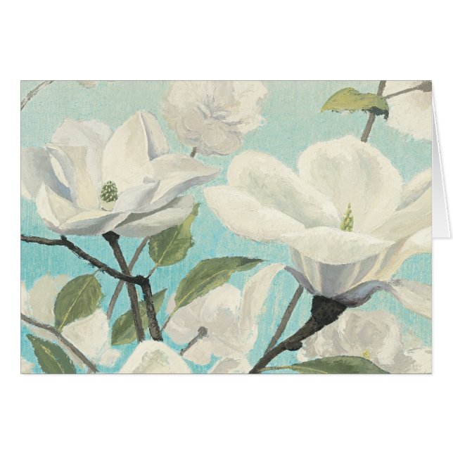 Vit blomstrar från söderna hälsningskort (Framsidan Horizontal)