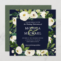 Vit Bloom | Blått Blommigt Botaniskt Bröllop