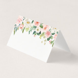 Vit Bloom Blommigt Bord-monteringskort Kort