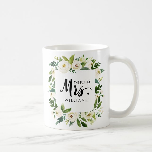 Vit Bloom | BRÖLLOP:s framtida MRS Typografi Kaffemugg (Höger)