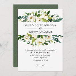 Vit Bloom | Sofistikerad bröllopsinbjudan Inbjudningar