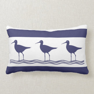 Vit BLUE SAND PIPER-Kust Lumbarkudde