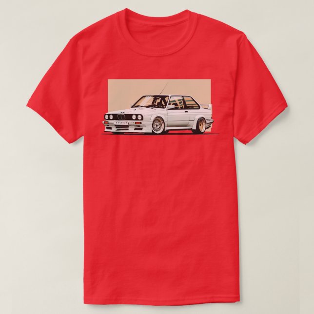 Vit bmw m3 e30 t shirt (Design framsida)