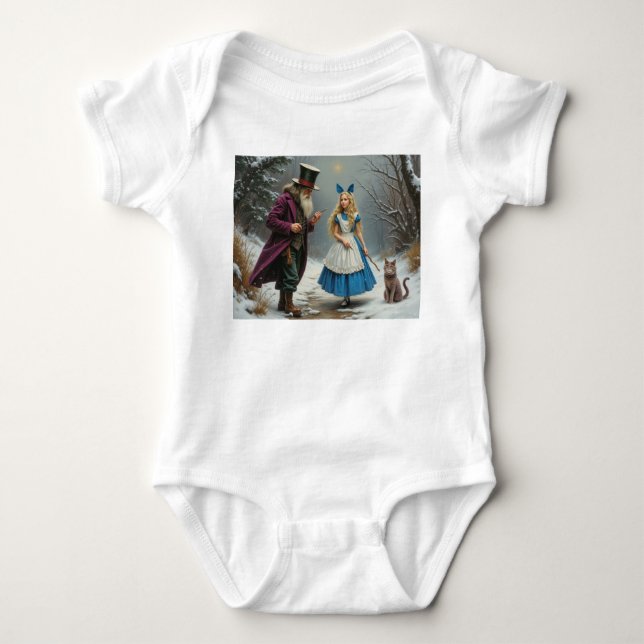 Vit bodydräkt för Winter Alice baby T Shirt (Framsida)