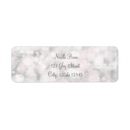 Vit Bokeh Ljus Elegant Glam Inbjudan Returadress Etikett