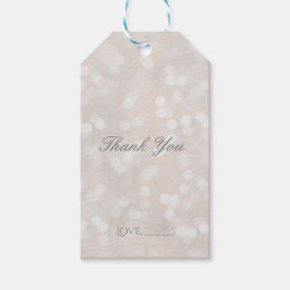 Vit Bokeh Modern Glamour Chic Anpassad Favor Presentetikett