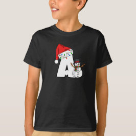 Vit bokstav A för jul T Shirt