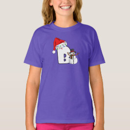 Vit bokstav B julpresent T Shirt
