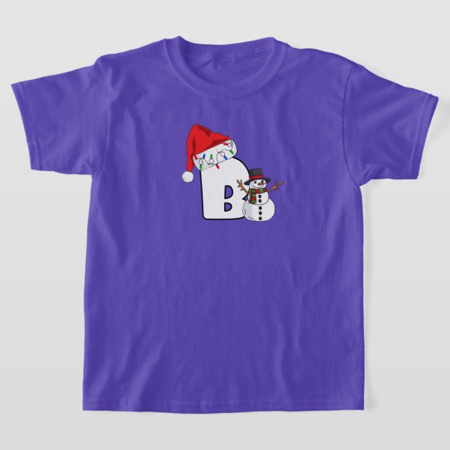 Vit bokstav B julpresent  T Shirt (Laydown)