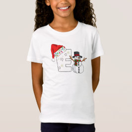 Vit bokstav E julpresent T Shirt