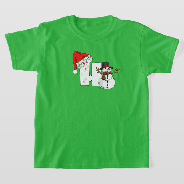 Vit bokstav h julpresent  t shirt (Laydown)