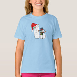 Vit bokstav I julpresent T Shirt