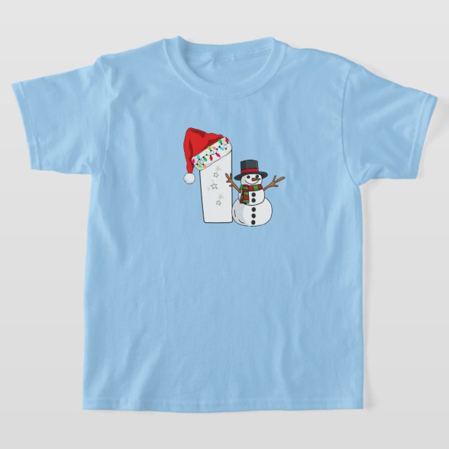 Vit bokstav I julpresent  T Shirt (Laydown)