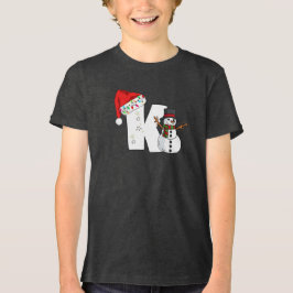 Vit bokstav k julpresent t shirt