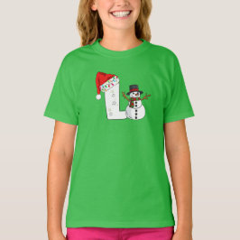 Vit bokstav L julpresent T Shirt