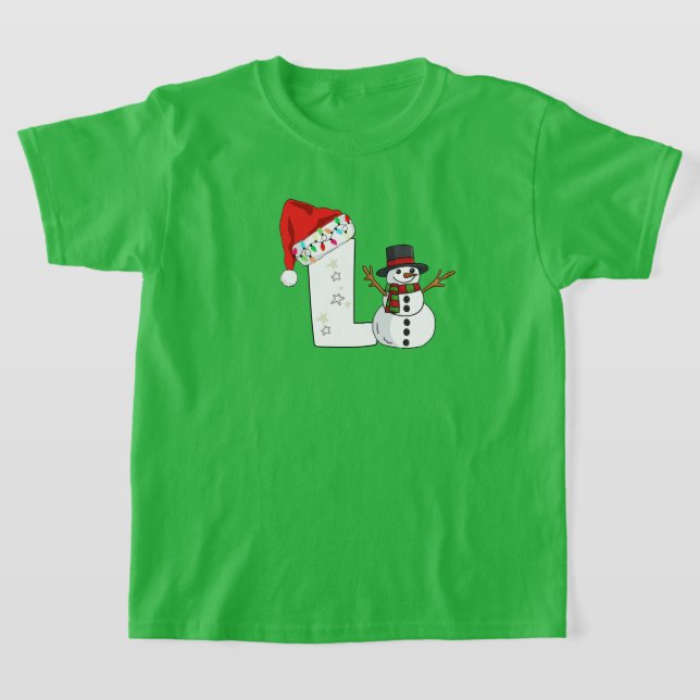 Vit bokstav L julpresent  T Shirt (Laydown)