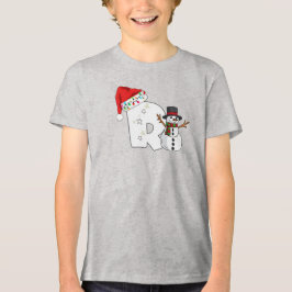 Vit bokstav r julpresent t shirt