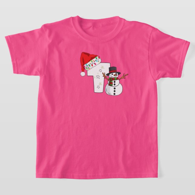 Vit bokstav t julpresent  shirt (Laydown)