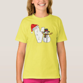 Vit bokstav v julpresent t shirt