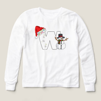 Vit bokstav w julpresent t shirt