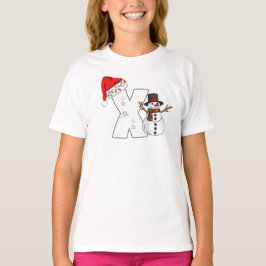 Vit bokstav x julpresent t shirt