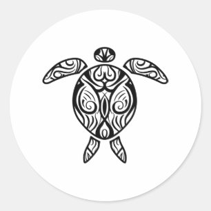 Vit bondsköldpadda runt klistermärke