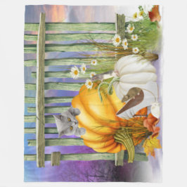 Vit Borttappad i Pumpkin Patch Collage Fleecefilt