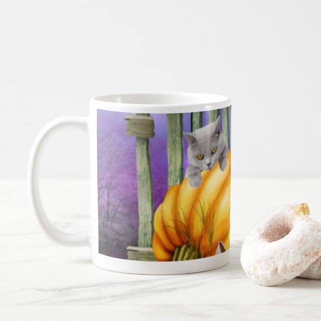 Vit Borttappad i Pumpkin Patch Kaffemugg (Med munk)