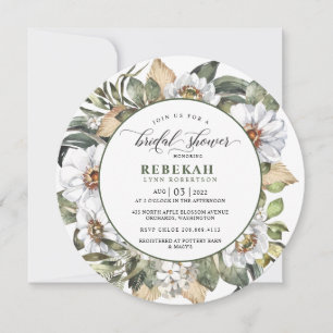 Vit Botaniska rundan Inbjudningskort för möhippan