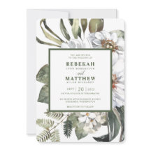 Vit botaniskt | Bröllopsinbjudan