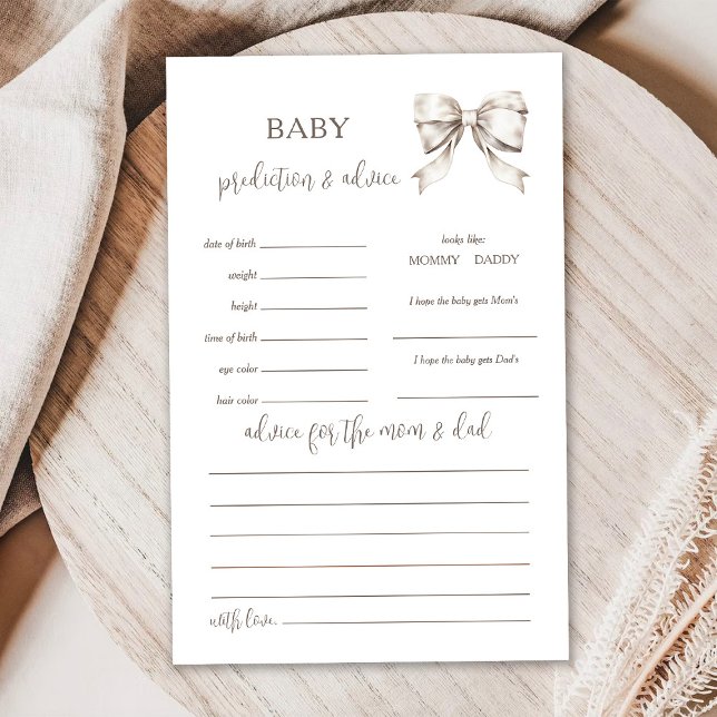 Vit Bow Baby-förutsägelse och rådgivande spelkort (Skapare uppladdad)