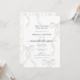 Vit Bow Hon Gifter sig Möhippa Party Inbjudningar