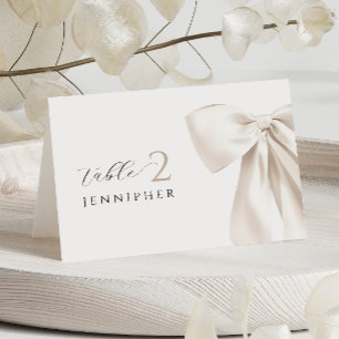 Vit Bow Möhippa Bord Namn-kort Bordsnummer
